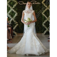 Великолепное закрытое свадебное платье русалка